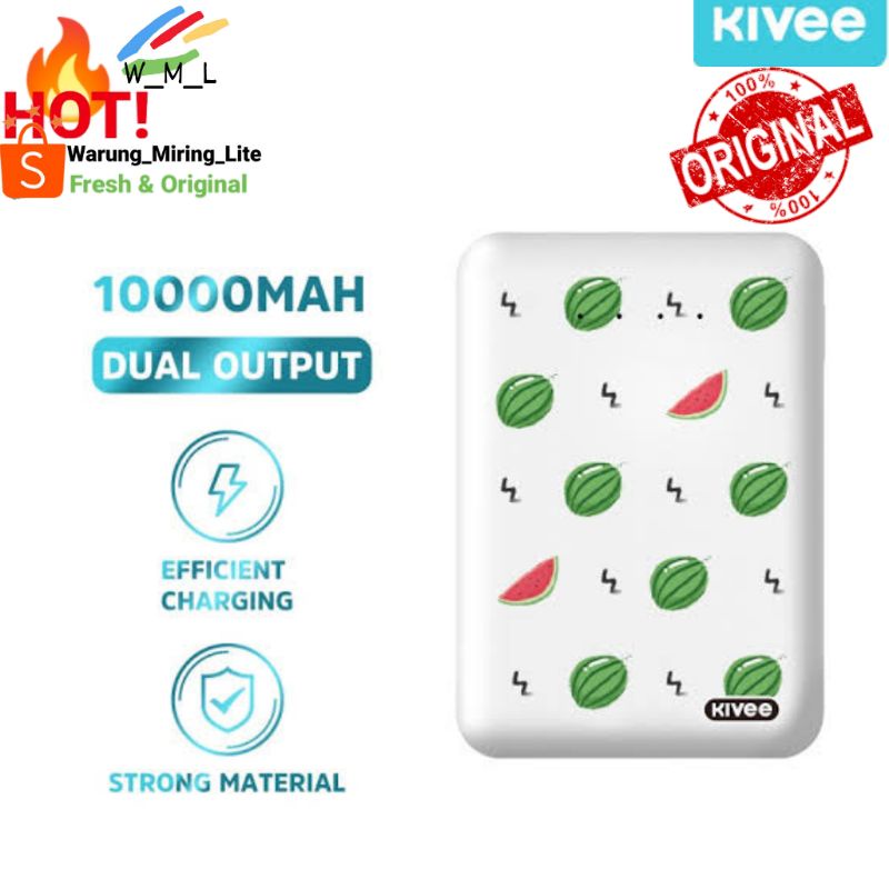 KIVEE powerbank 10000 mAh power bank Dual USB LED portable (SALE)