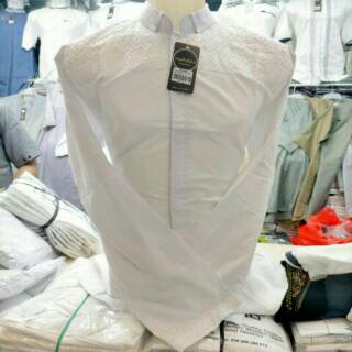  Baju  Koko  Putih Ukuran Jumbo Lengan Panjang Bordir 