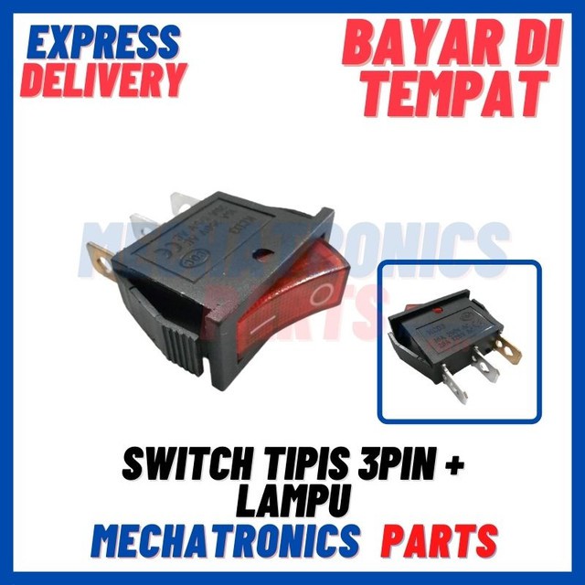 [SWI-9059] SWITCH TIPIS 3PIN + LAMPU