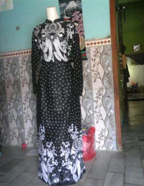 Batik Couple Keluarga Sania Ruffle Ori Ndoro Jowi Dnt Moti Gurita Putih