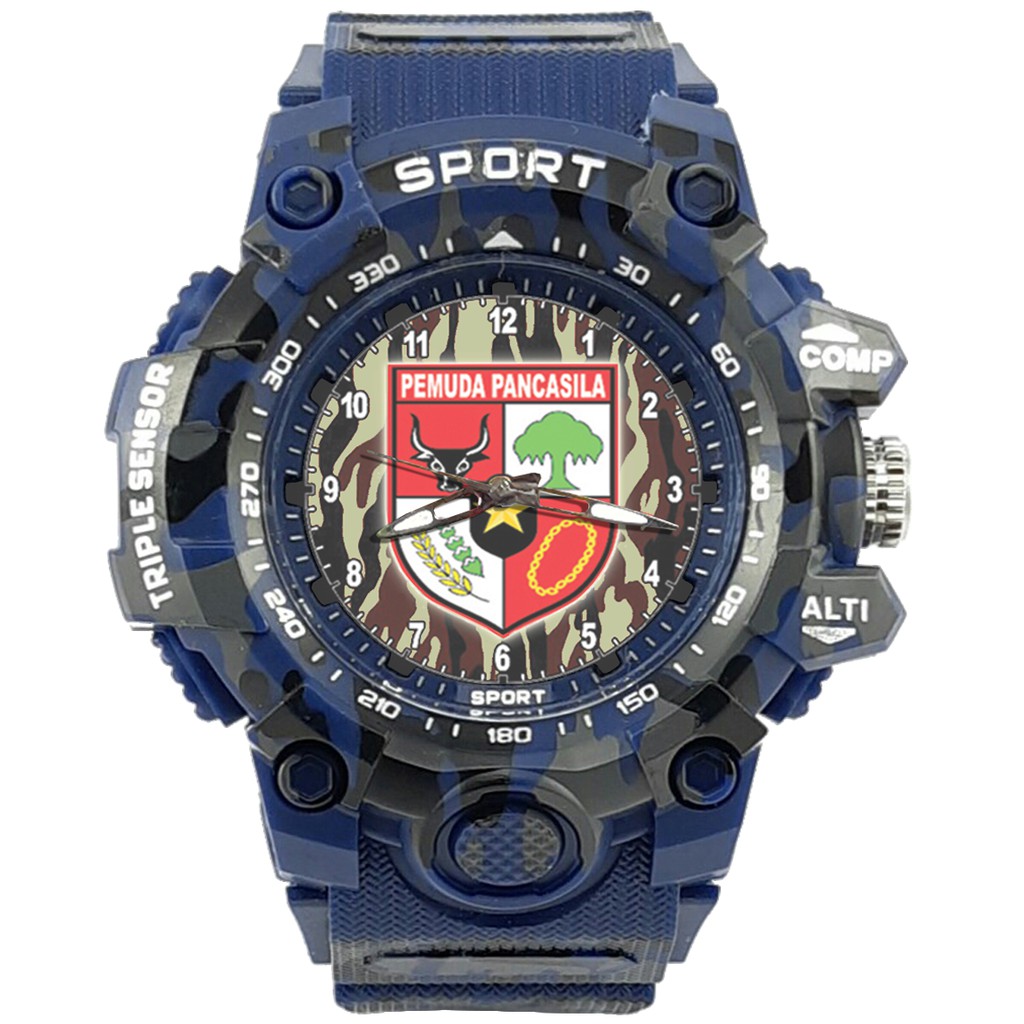 {Istimewa} Jam Tangan Pemuda Pancasila (PP) -Biru  Army Water Resistant