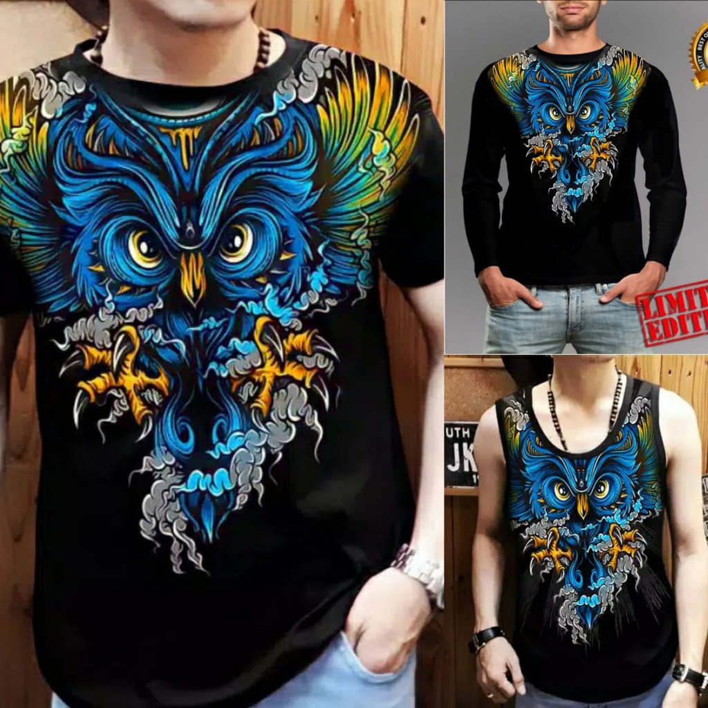 Shalch Trendy / T-shirt / Singlet / Kaos Panjang Motif Owl Batik