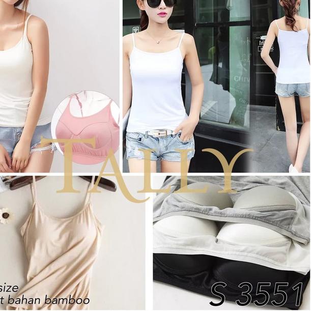 Tally 3551 Singlet Wanita Tanktop Kamisol Dengan Cup Busa