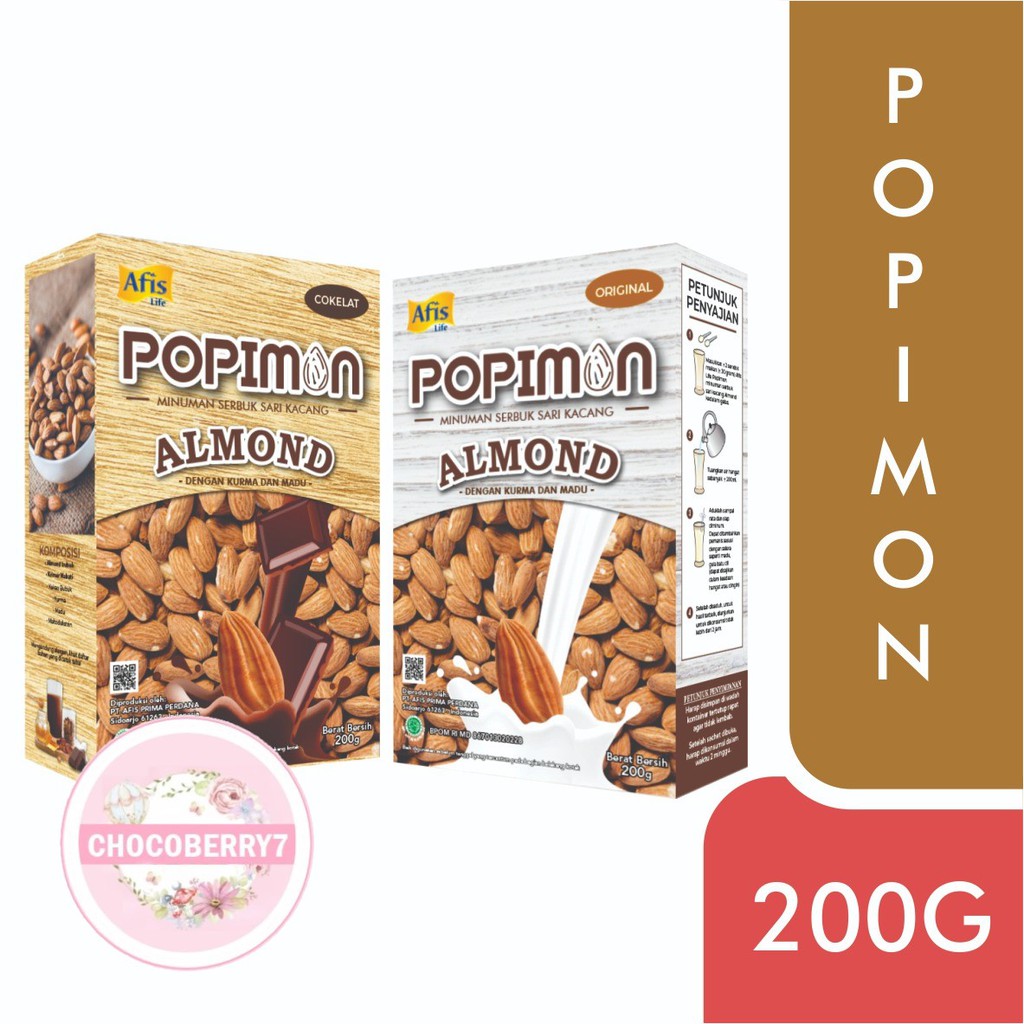 POPIMON Sari Bubuk Almond AFIS LIFE Susu AFIS Minuman Susu Almond AFIS POPIMON 200gr
