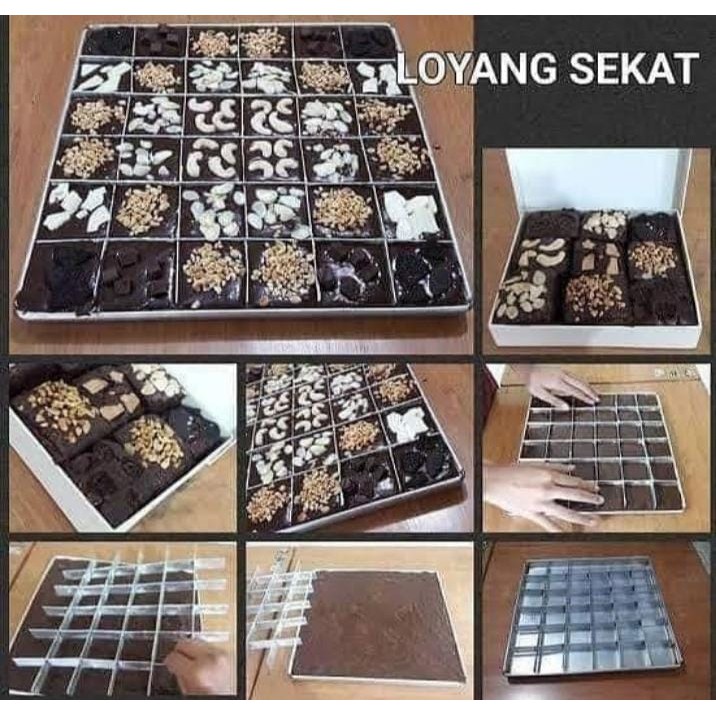 Loyang Brownies Sekat Ukuran 20, 22, 24 cm