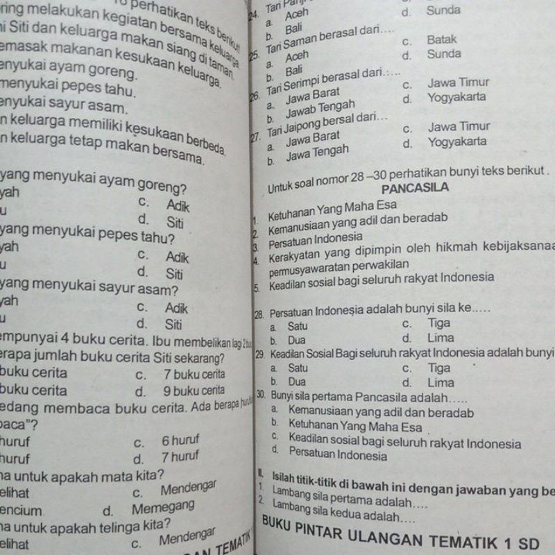 BUKU PINTAR ULANGAN TEMATIK SD KELAS 1