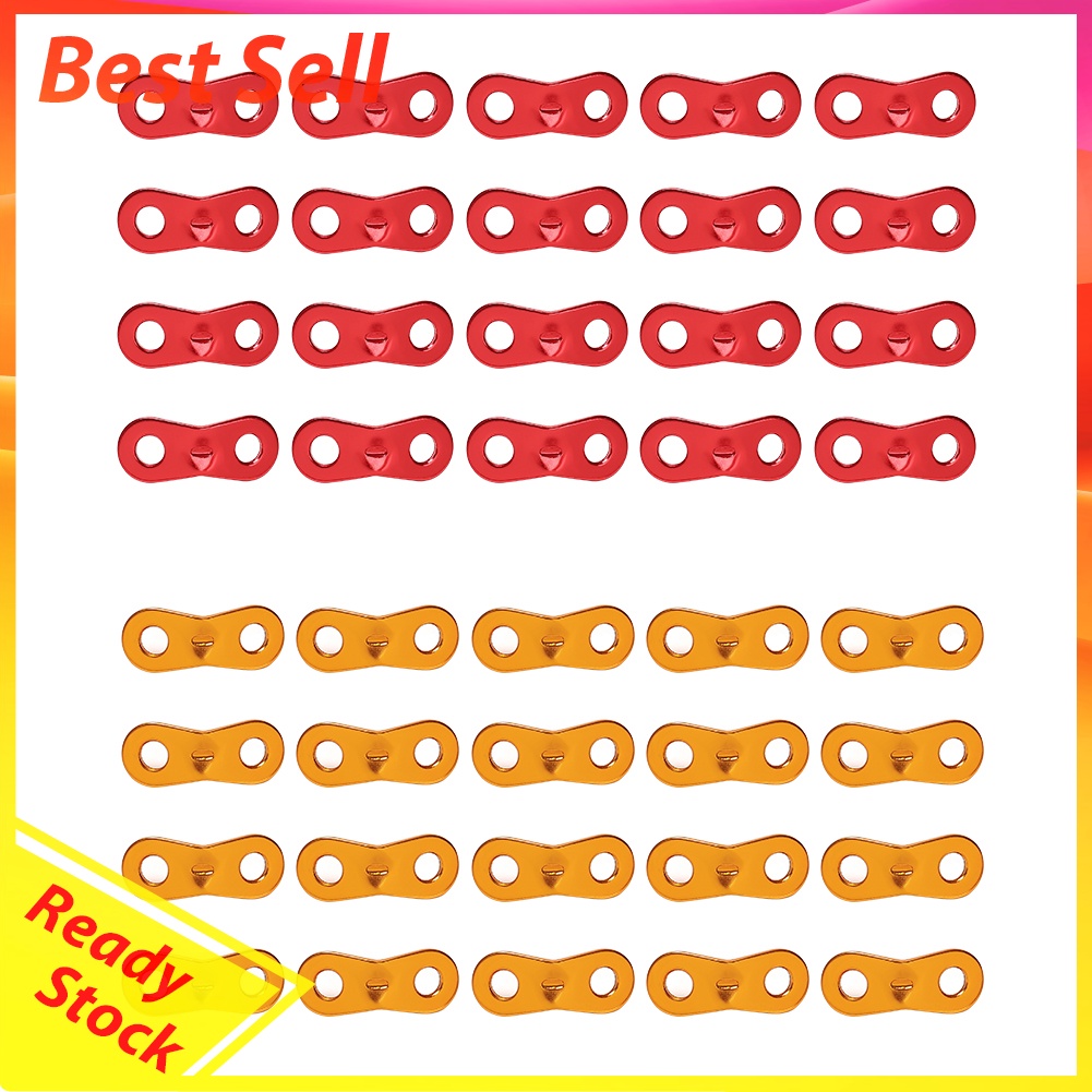 20pcs Outdoor Camping Tent Aluminum Rope Paracord Fixed Buckle Fastener Kit