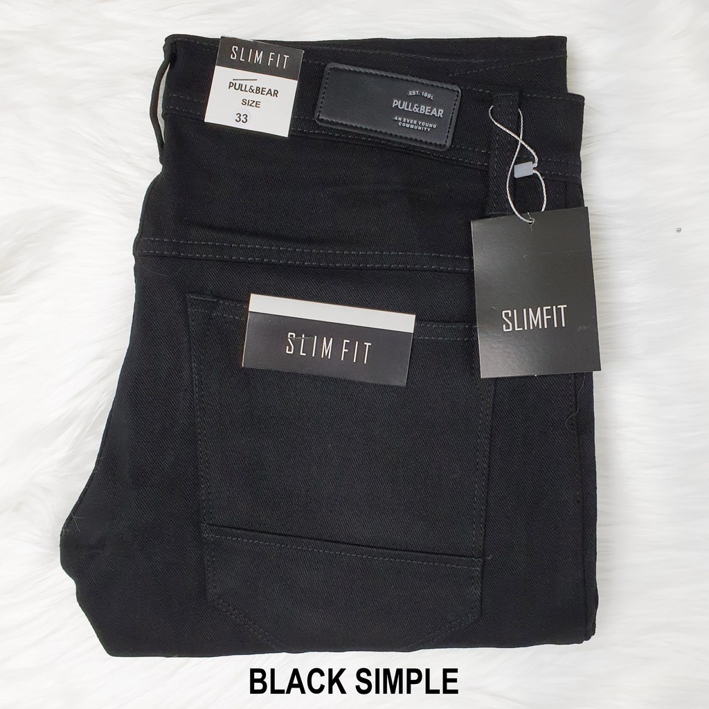 Celana jeans pria panjang slim fit skiny levis hitam pensil reguler jumbo