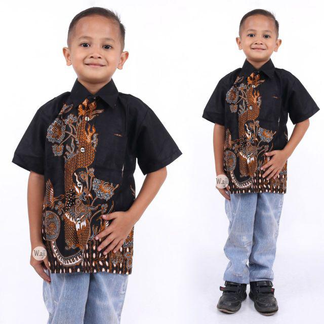 Batik Couple keluarga sania ruffle ori ndoro jowi dnt MOTIF NAGA termurah di batik-HEM ANAK