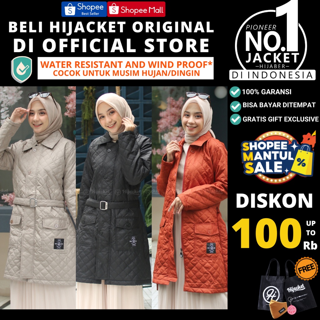 ✅BEST SELLER✅ Hijacket AGNEZIA Original Jacket Hijaber Jaket Wanita Muslimah Azmi Hijab