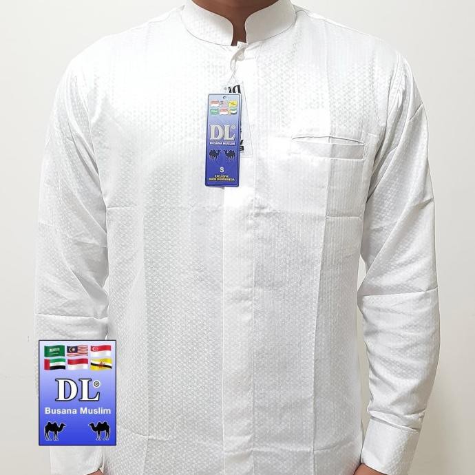 BAJU KOKO PRIA LENGAN PANJANG MOTIF BINTIK DL BUSANA MUSLIM