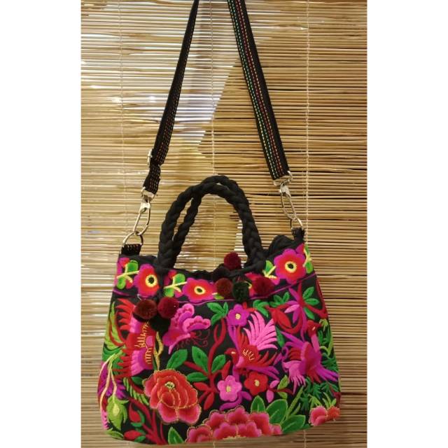 Tas Slempang Bangkok Bordir Bunga