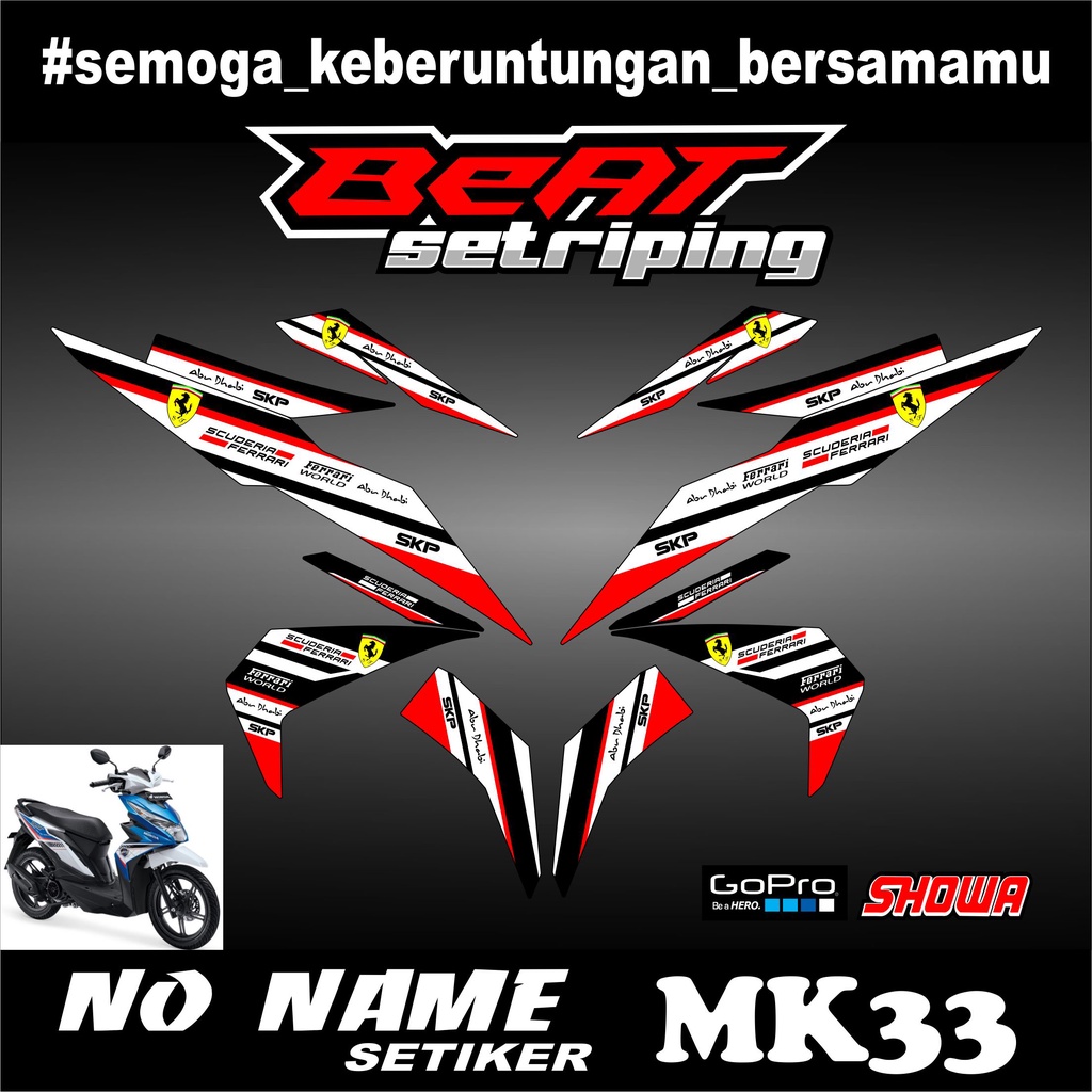 Striping stiker setiker Motor Beat esp (mk33) 2016 2017 2018 2019 / Fi New Esp Iss Variasi Honda