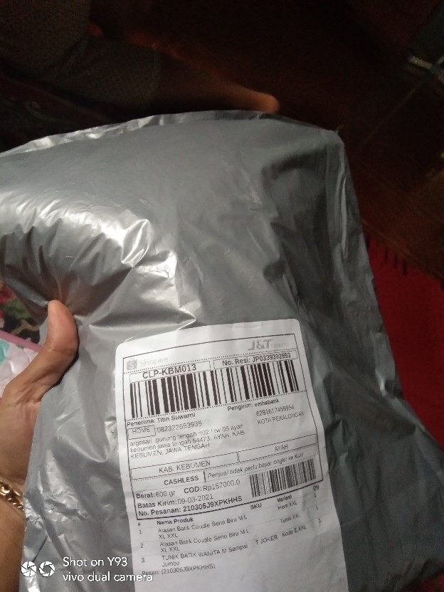 Atasan Batik Couple Seno Biru M L Xl Xxl