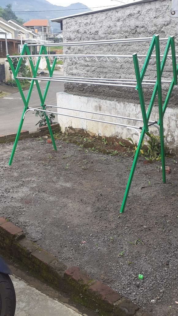 Terbaru☑️jemuran Pakaian Alumunium Anti Karat 9p+2 Hanger