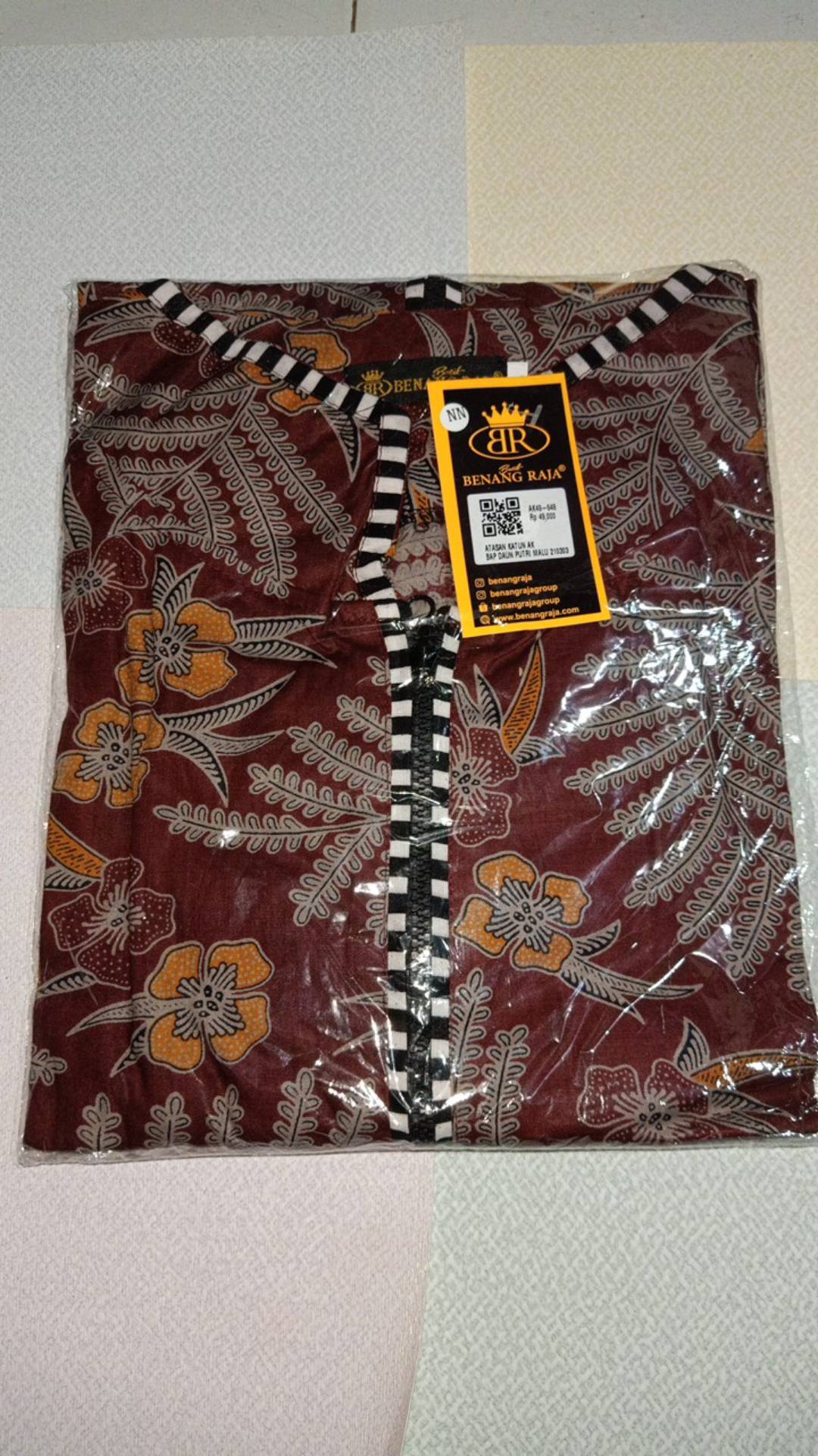 Benang Raja Atasan Blouse Batik Wanita Lengan Panjang Motif Putri Malu