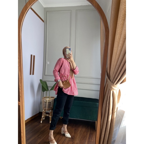 Baby Top Kotak Kuning Katun Busui Friendly