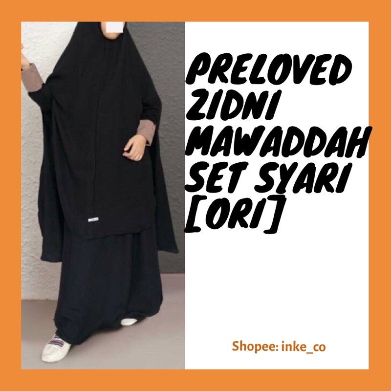 [PRELOVED] Zidni Mawaddah SET Noir Black Gamis Khimar Hitam