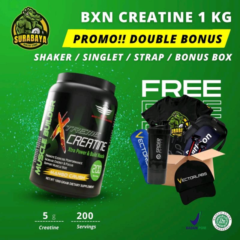 BXN Creatine 1000 Gram Creatine Monohydrate 1 KG Non Impact MY Protein Whey Optimum Nutrition ANS