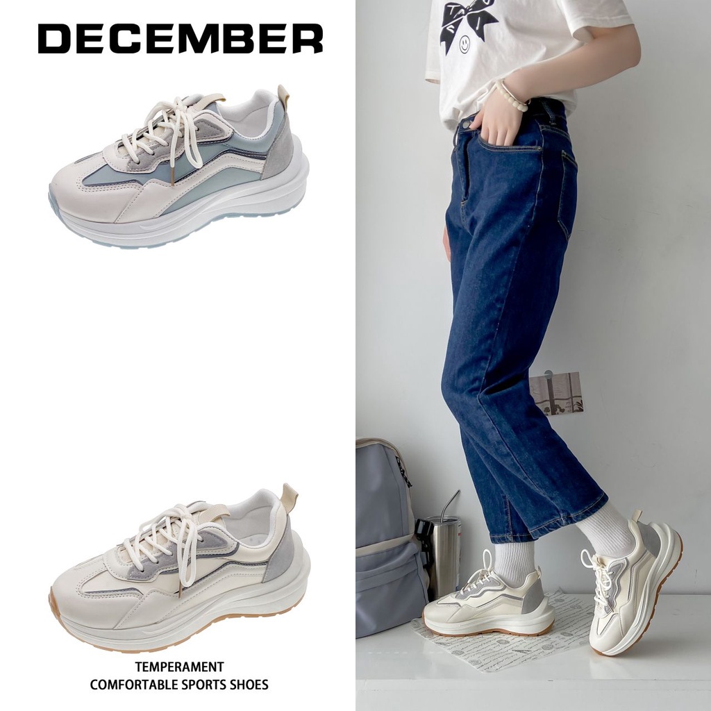 SEVEN_DAY SEPATU SNEAKERS WANITA KOREA IMPORT SPORT SHOES KREM H-515-8