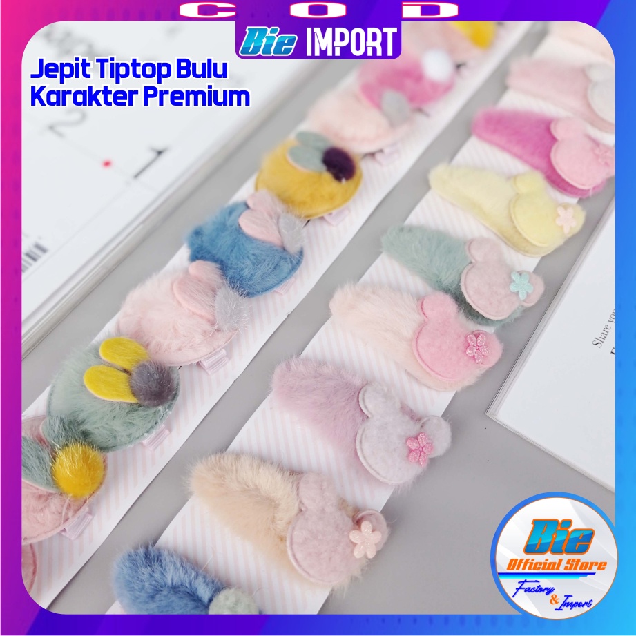 Jepit Rambut Anak Bulu Karakter Premium Impor Best Seller