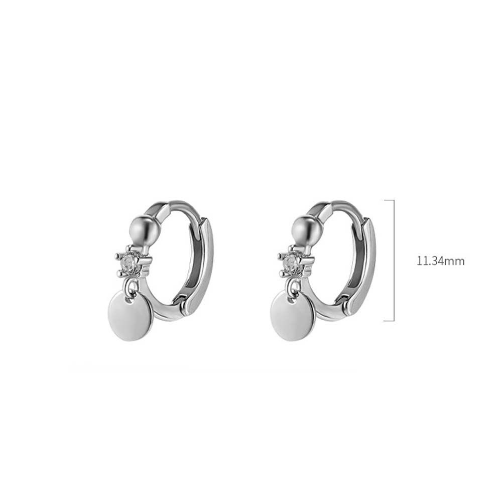 Needway  Personality Circle Ear Buckles Temperament Fashion Jewelry Hoop Earrings Round Shape Trend Korean Geometric Hexagonal Simple Ear studs