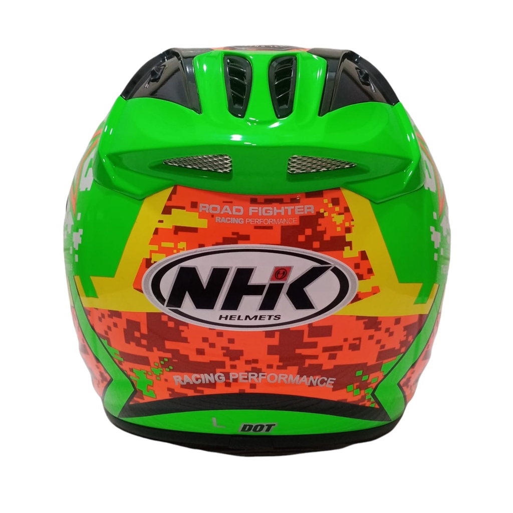 HELM NHK R6 PIXEL GREEN FLUO HALF FACE