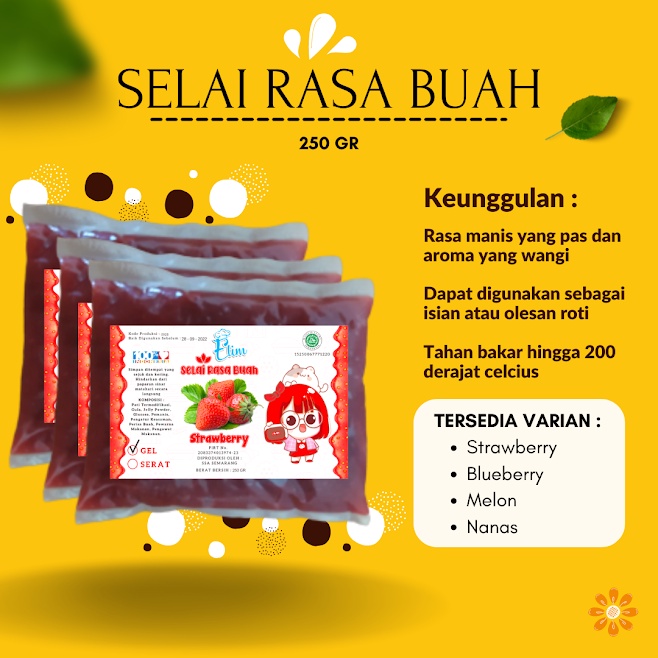 Selai 250 Gram Elimas Serat dan Gel | sinarserayuabadimulia