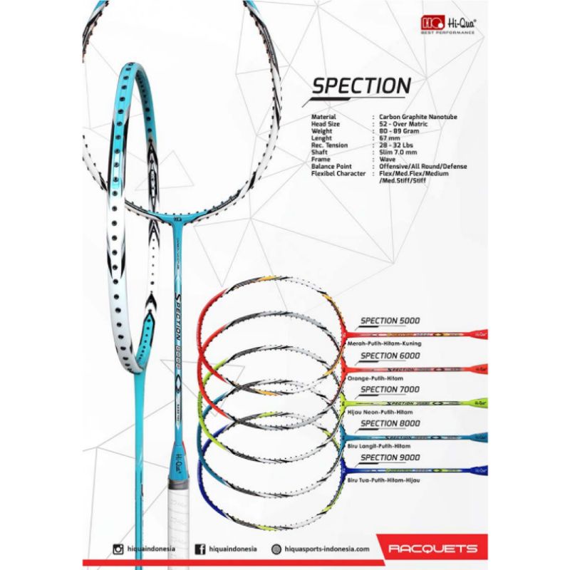 Raket Badminton HiQua Spection Original