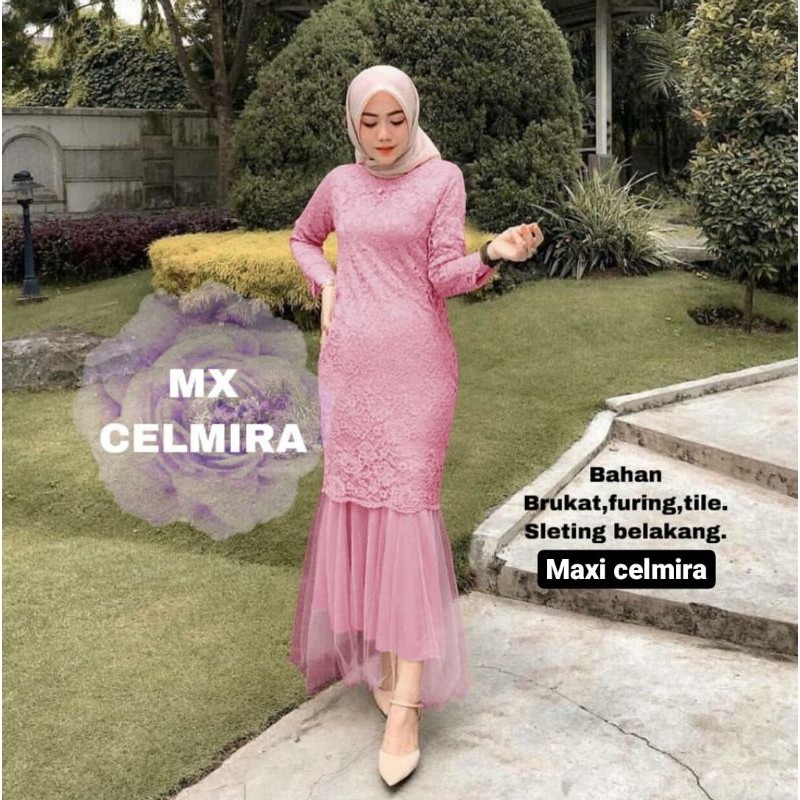MAXI CELMIRA DUYUNG BRUKAT REALPICT/DRESS MUSLIM DUYUNG/GAMIS DUYUNG /MX DUYUNG BRUKAT/GAUN DUYUNG-DUSTY