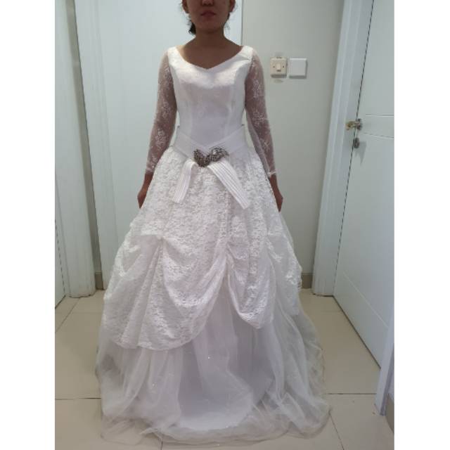 jual gaun baju pengantin bekas preloved second murah replika Angela Baby