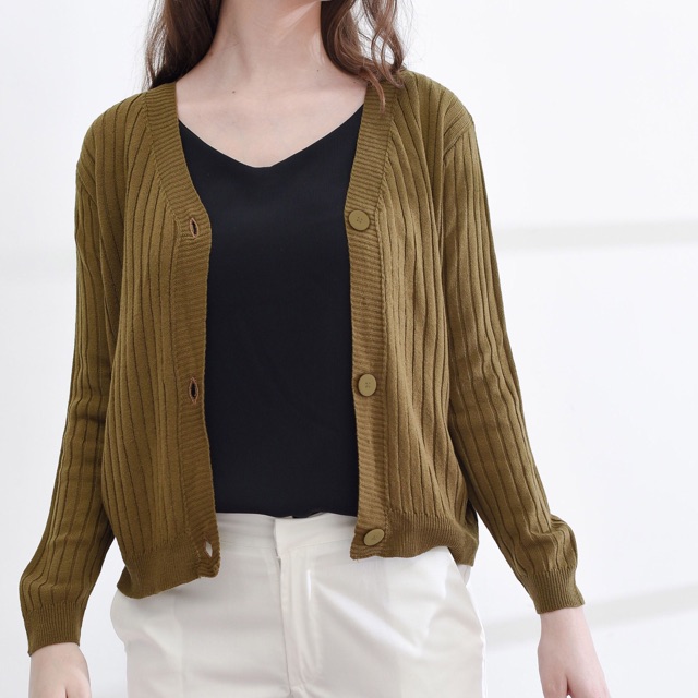 Sienna Cardigan  Rajut  Kancing Shopee  Indonesia