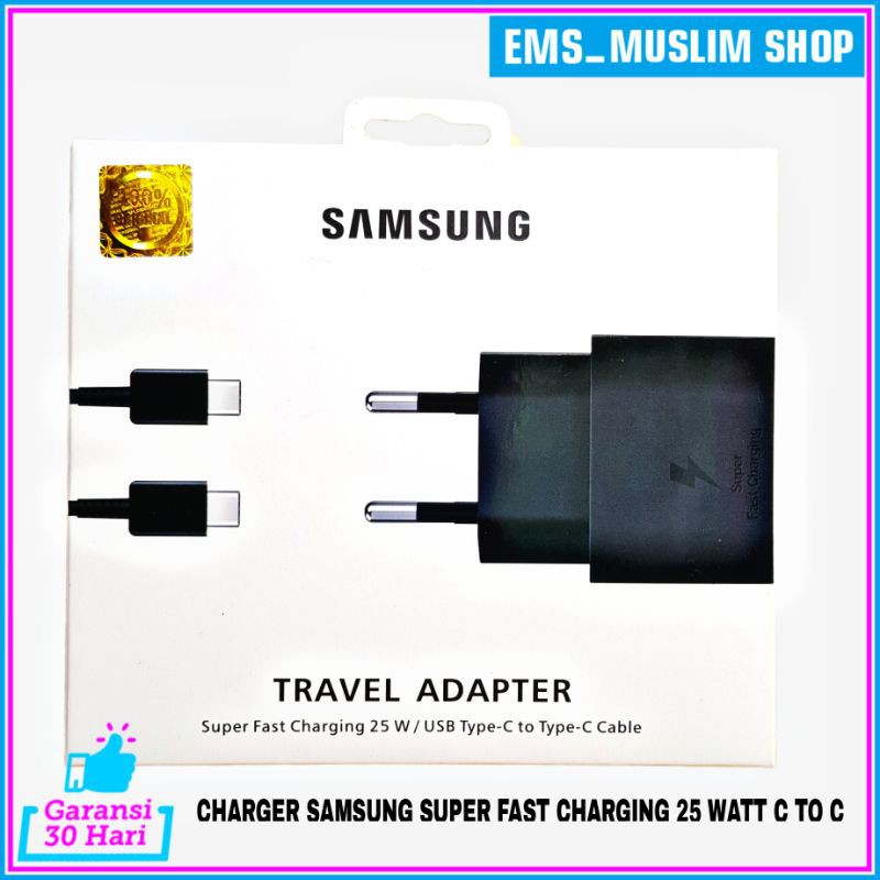 Charger Samsung ORI Super Fast Charging A70 A71 A72 A80 M51 Note 10 20 20 Ultra S20 USB C TO C 25W