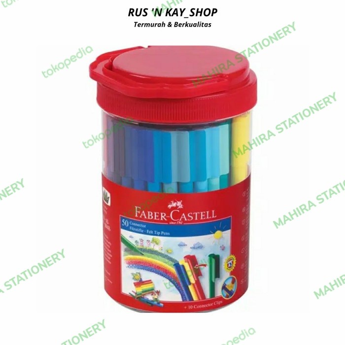 

Trendi Connector Pen Set 50 Warna Bucket - Faber Castell Bagus