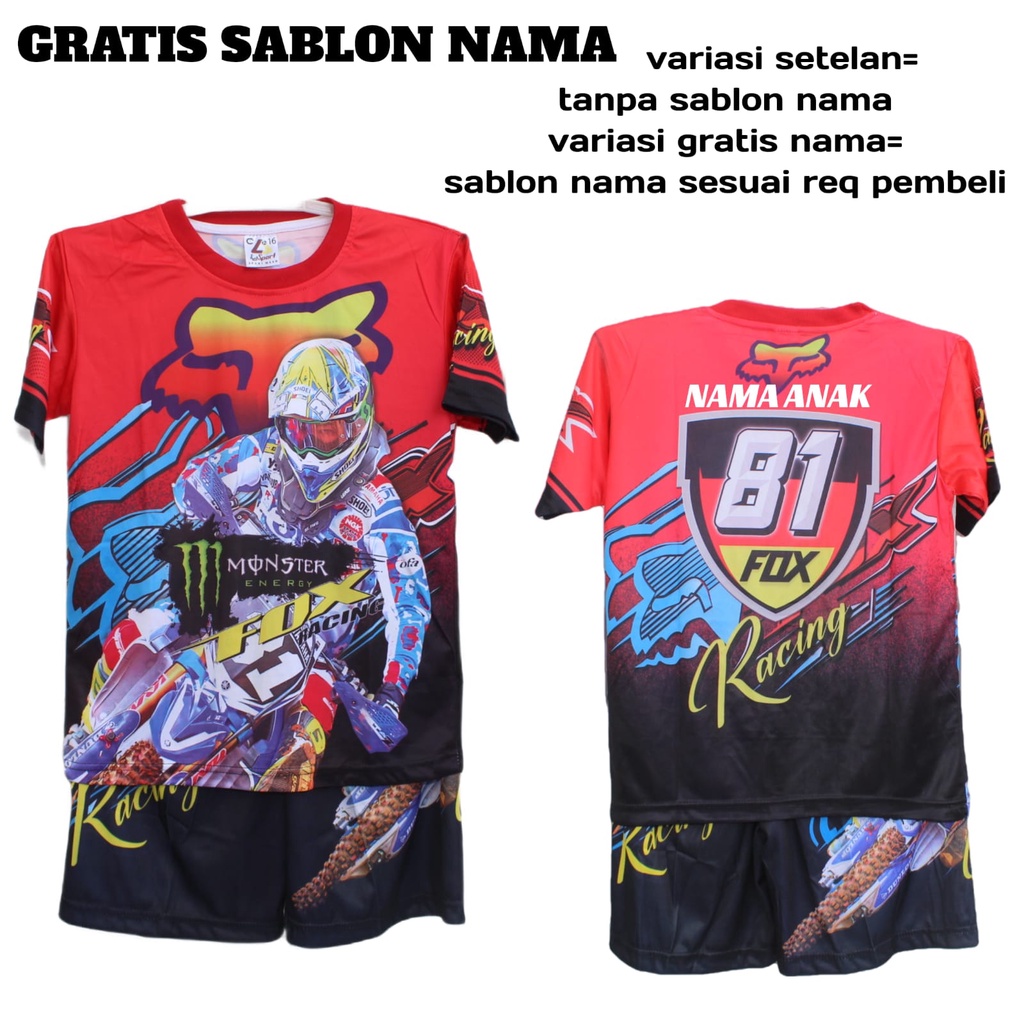 Jersey baju balap baju cross anak setelan baju balap sepeda