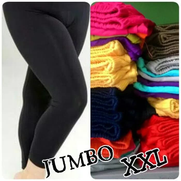 Promo lejing murah LEGGING JUMBO JERSEY - Celana Lejing Spandek - Celana Panjang Wanita - Putih
