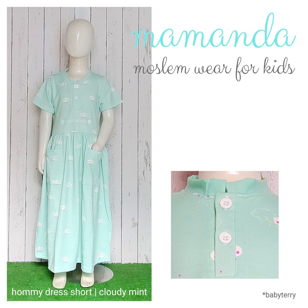 Dress Anak Cloudy Mint Hommy Dress Short by Mamanda