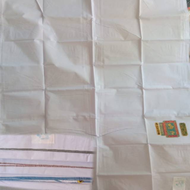 Sarung cap ayam dua putih polos/busana muslim/baju koko/pakaian sholat/hadiah pernikahan/kado