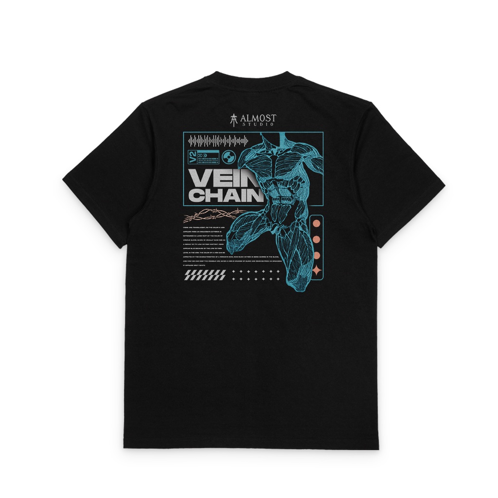 Almost Studio - T-Shirt - Veinchain - Black