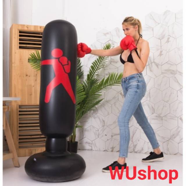 Samsak balon udara inflatable sandbag target pukulan tendangan