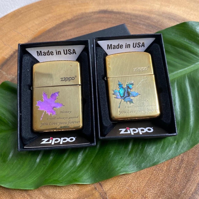 COD- Korek Zippo Gold Premium Daun Maple Korek Api Unik Rolisstore