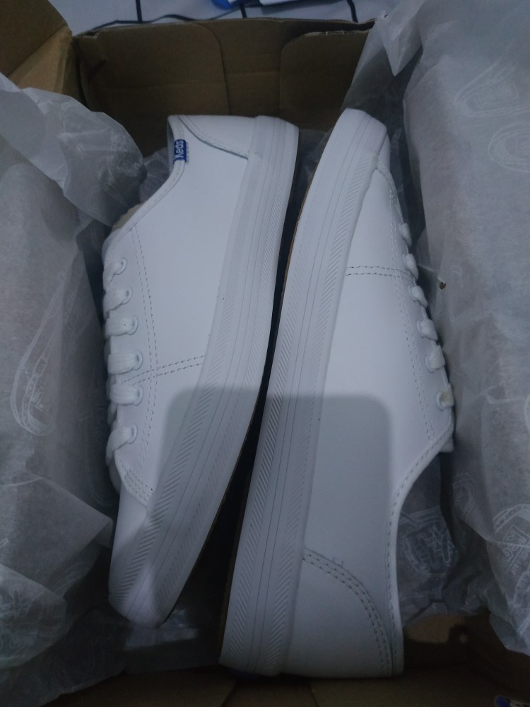 Keds Sepatu Wanita Kickstart Retro Court Leather White - Blue Wh57559