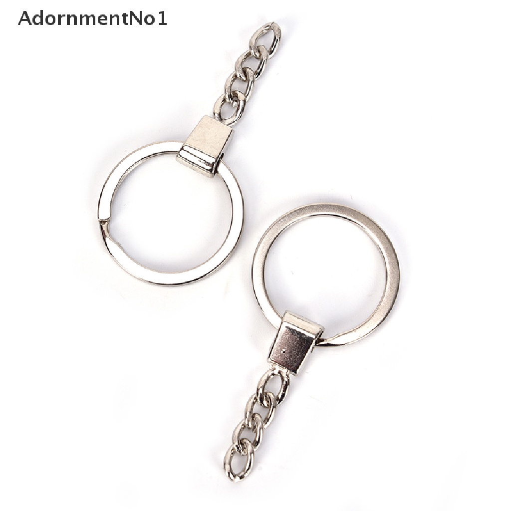 (AdornmentNo1) 10pcs / Set Gantungan Kunci Split Ring 30mm Warna Silver Untuk DIY