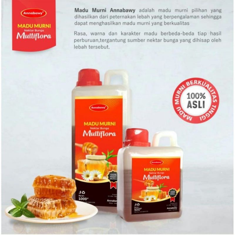 MADU MULTIFLORA 500 GRAM - Madu Murni Annabawy