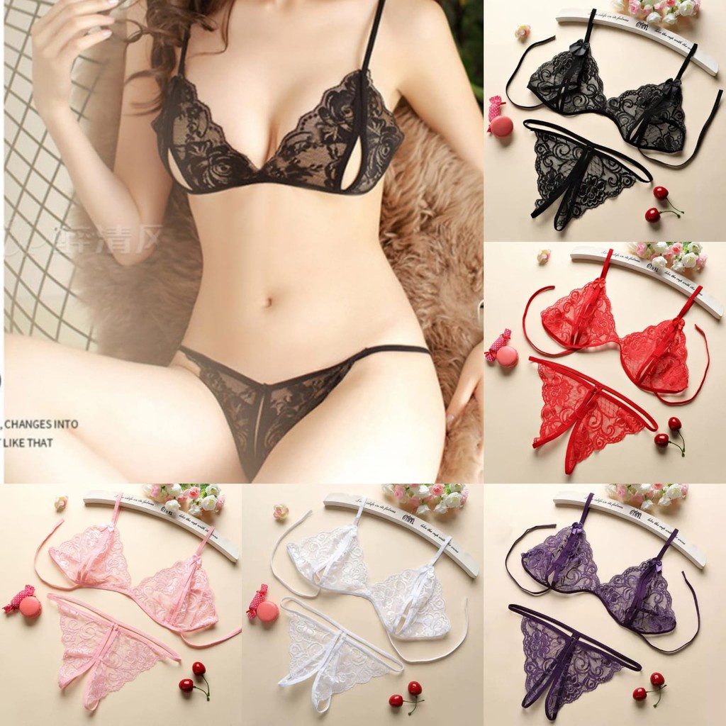 LINGERIE BIKINI KOREA - SET BRA G STRING - BAHAN LACE SEXY - PAKAIAN DALAM