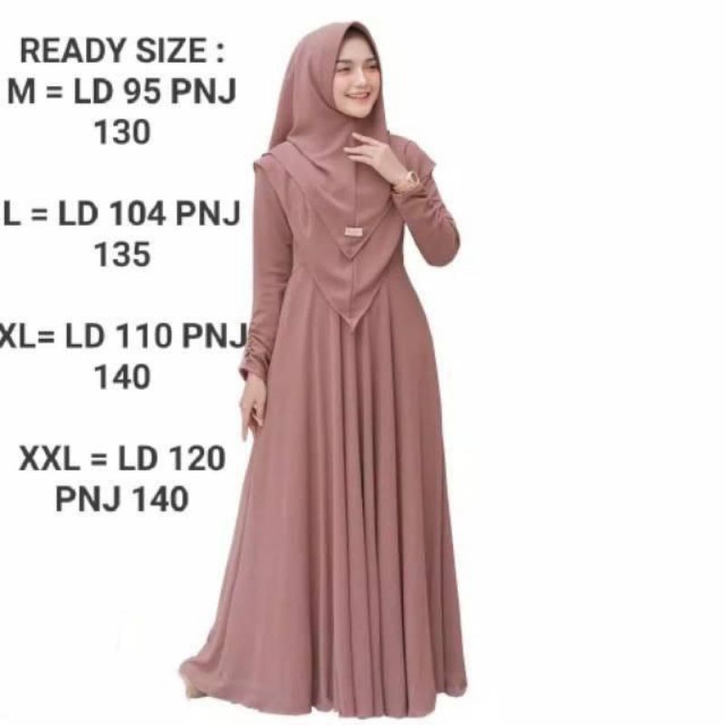Gamis Syari Mayra Ceruty Set Hijab