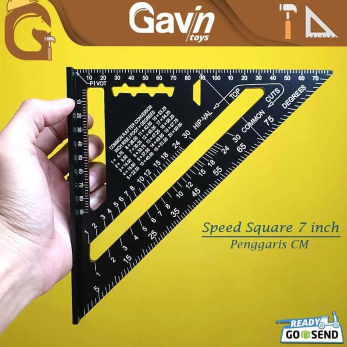

ASTADEWI_FASHION JUAL SPEED SQUARE 7 INCH WOODWORKING PENGGARIS SIKU SEGITIGA TUKANG HITAM