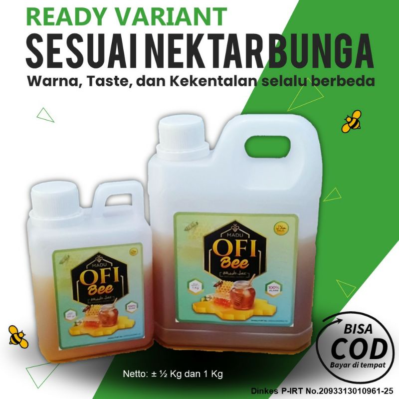 [0,5 kg] Madu Murni Setengah Kilo (Raw Honey) Fresh dan Alami Tanpa Campuran