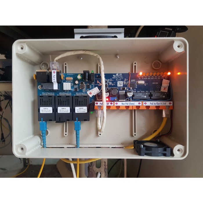 Produk Terbaik - Odp [Converter Fiber Optic] 3Fo 2Lan Support Poe In/Out With Fan