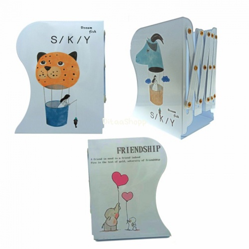 

Sandaran Pembatas Buku Bahan Besi Bergambar | Book End | Pembatas Buku - Biru 024